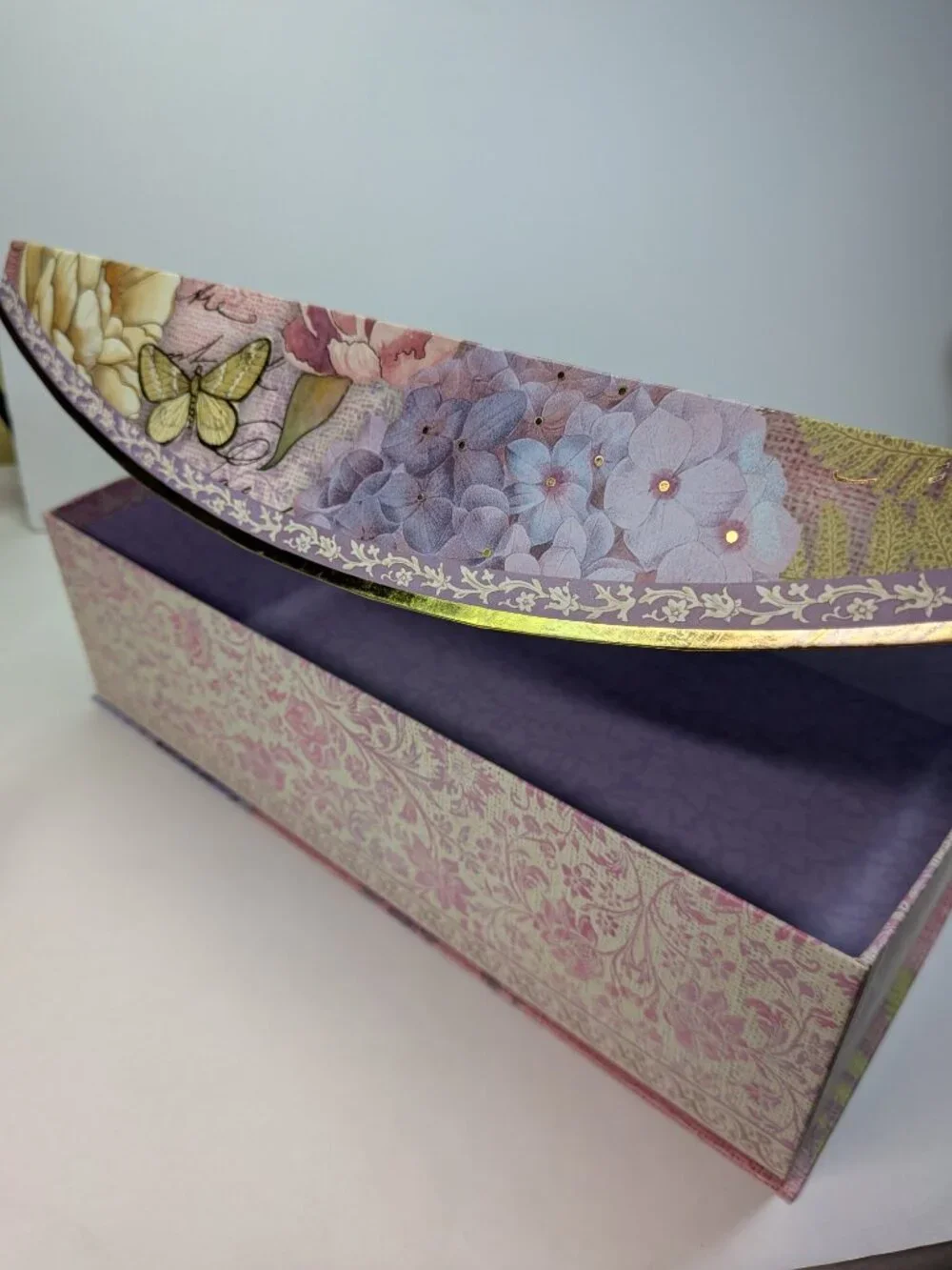 Susan Winget Botanical Gift Box Lot 3pc Lavender Book Hydrangea Peony
